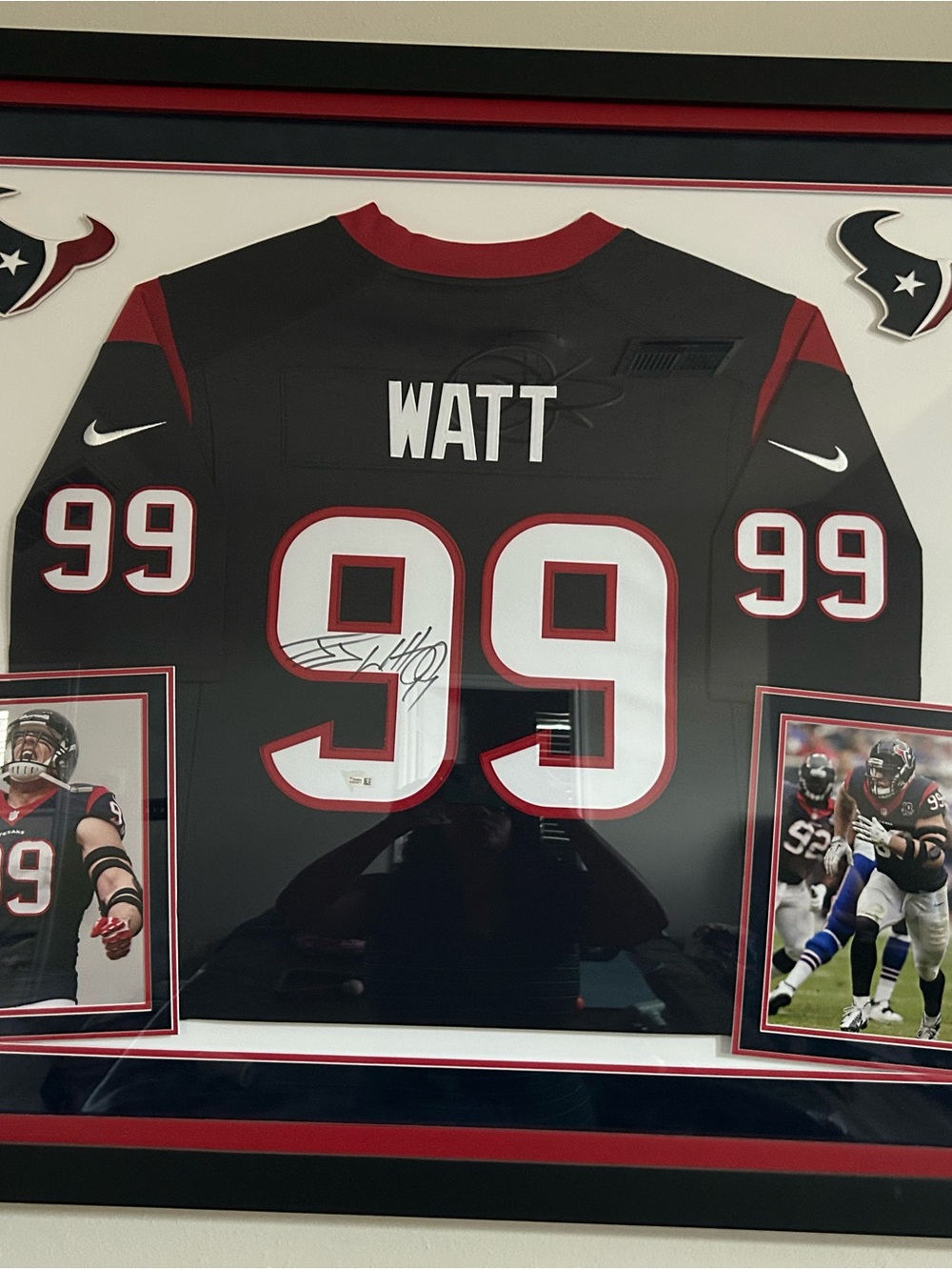 Nike Black & Red #99 Watt Framed Jersey